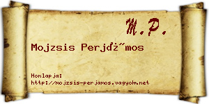 Mojzsis Perjámos névjegykártya